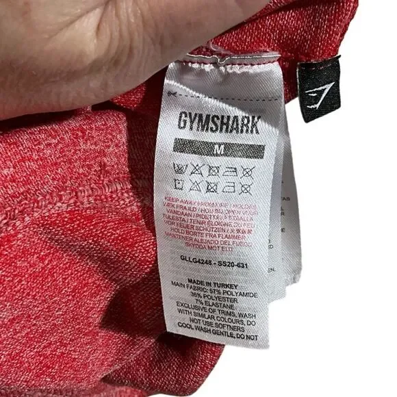 GYMSHARK Red Flat Front Flex High Waisted Activewear Leggings Women’s Size M - Picture 8 of 9